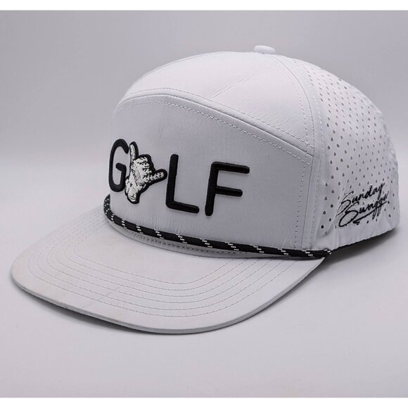 Sunday Swagger Hat Cap SnapBack White Golf Logo Golfing Preppy Flat Bill Trucker - Picture 1 of 5